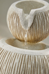 Modern Contemporary Stacked Ball Waterfall Fountain Texturrd Sandstone Lightweight Cascading Water Feature manufacturer in China,Polyresin Modern Texture Sandstone Water Feature Fountain Manufacturer,Quanzhou Rich Green Technology Co.,Ltd.