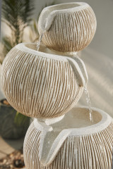 Modern Contemporary Stacked Ball Waterfall Fountain Texturrd Sandstone Lightweight Cascading Water Feature manufacturer in China,Polyresin Modern Texture Sandstone Water Feature Fountain Manufacturer,Quanzhou Rich Green Technology Co.,Ltd.