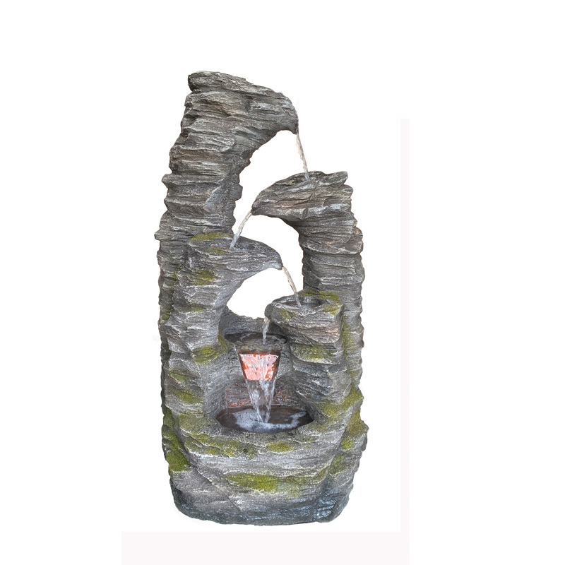 Polyresin Cascading Water Fall Slate Stone Fountain-Water Feature Manufacturer in China,Polyresin Tier Rock Stone Fountain Water Feature Manufacturer in China,Quanzhou Rich Green Technology Co.,Ltd.