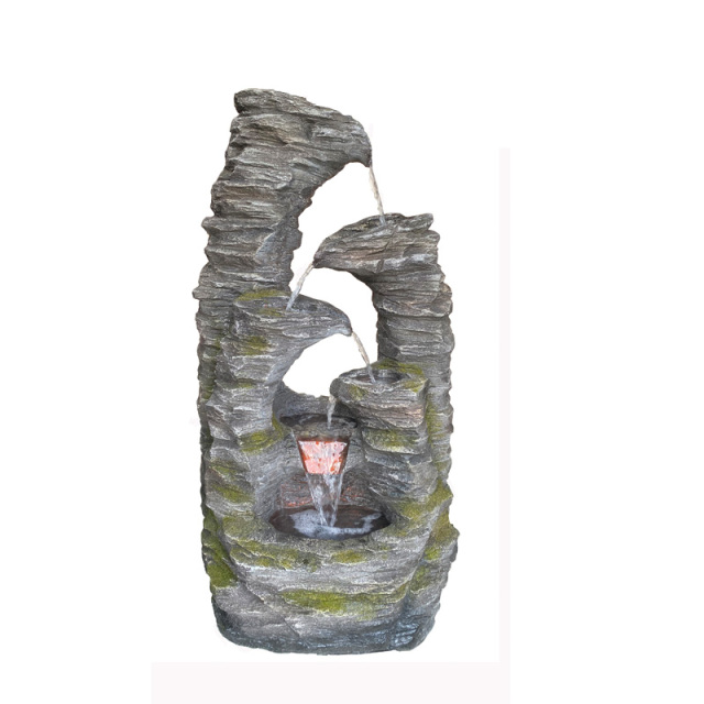 Polyresin Cascading Water Fall Slate Stone Fountain-Water Feature Manufacturer in China,Polyresin Tier Rock Stone Fountain Water Feature Manufacturer in China,Quanzhou Rich Green Technology Co.,Ltd.
