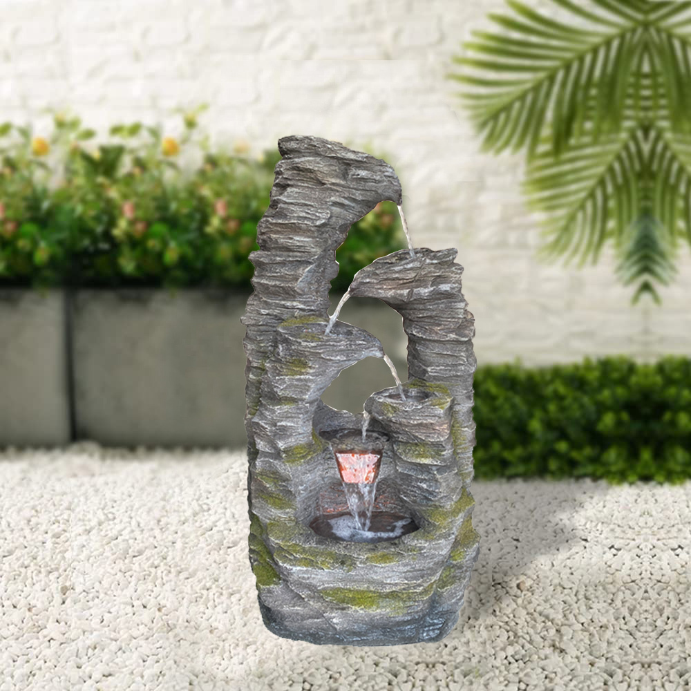 Polyresin Cascading Water Fall Slate Stone Fountain-Water Feature Manufacturer in China,Polyresin Tier Rock Stone Fountain Water Feature Manufacturer in China,Quanzhou Rich Green Technology Co.,Ltd.