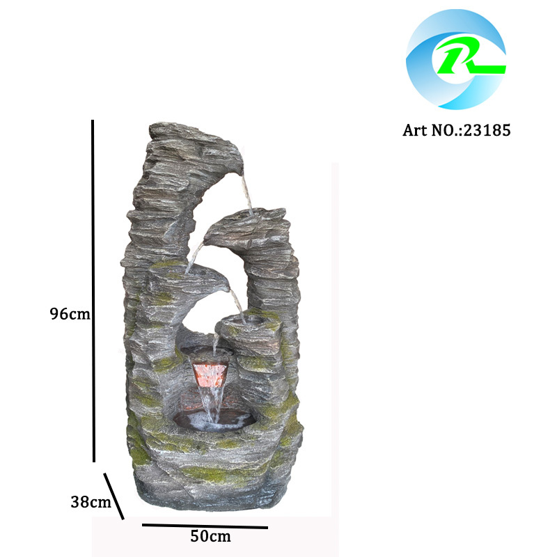 Polyresin Cascading Water Fall Slate Stone Fountain-Water Feature Manufacturer in China,Polyresin Tier Rock Stone Fountain Water Feature Manufacturer in China,Quanzhou Rich Green Technology Co.,Ltd.