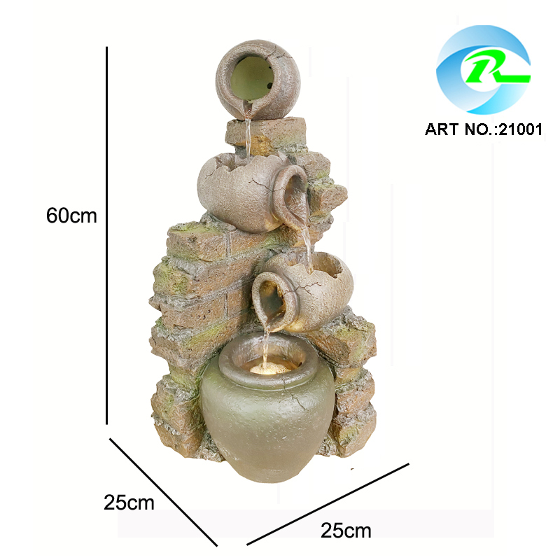 Polyresin Brick Pots Cascading Water Feature Solar Brick Pot Fountain With Battery Backup | Fountain Supplier in China,Polyresin Brick Solar Fountain With Battery Backup | Fountain Supplier,Quanzhou Rich Green Technology Co.,Ltd.