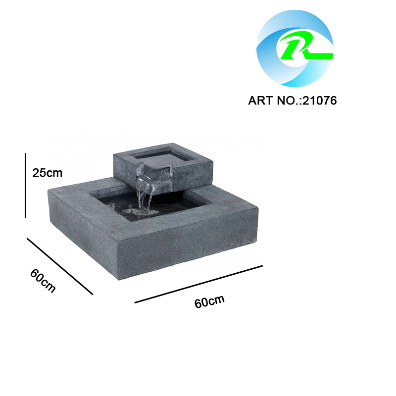 Granite Stone Modern Water Fall Fountain Two Tier Cascading Contemporary Water Feature-Fountain Manufacturer China,Granite Stone Water Feature Polyresin Geometric Fountain Manufacturer,Quanzhou Rich Green Technology Co.,Ltd.