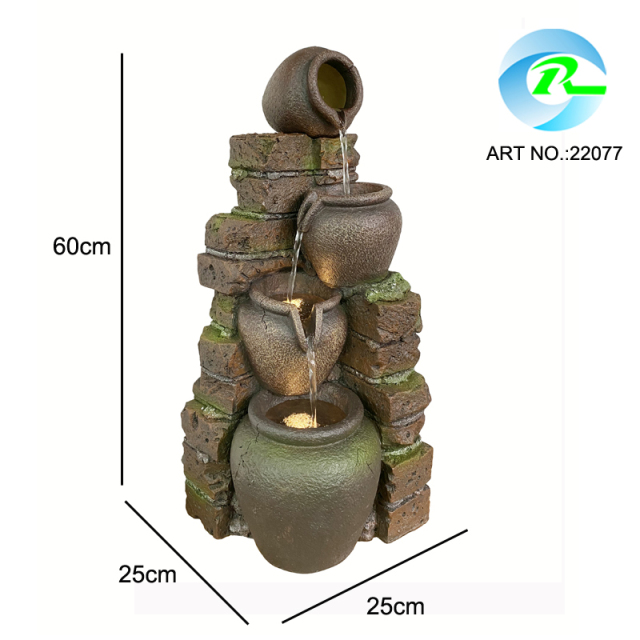 Polyresin Brick Pots Cascading Water Feature Solar Brick Pot Fountain With Battery Backup | Fountain Supplier in China,Polyresin Brick Solar Fountain With Battery Backup | Fountain Supplier,Quanzhou Rich Green Technology Co.,Ltd.
