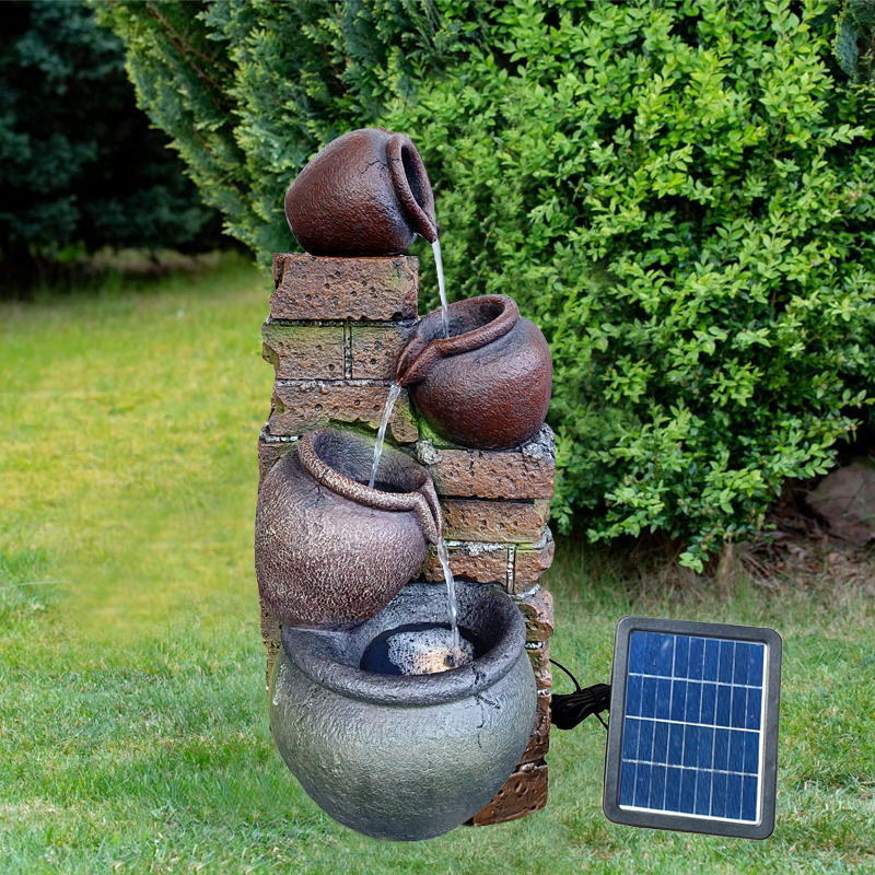 Polyresin Brick Pots Cascading Water Feature Solar Brick Pot Fountain With Battery Backup | Fountain Supplier in China,Polyresin Brick Solar Fountain With Battery Backup | Fountain Supplier,Quanzhou Rich Green Technology Co.,Ltd.
