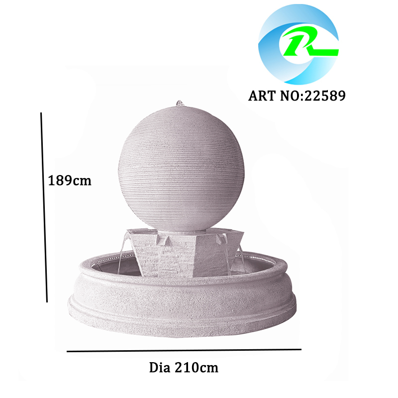Grand Centerpiece Sphere Patio Fountain Modern Contemporary Water Feature with Color Changing LED | Fountain Manufacturer and Supplier China,Polyresin Sphere With Changing LED | Fountain Manufacturer In China,Quanzhou Rich Green Technology Co.,Ltd.