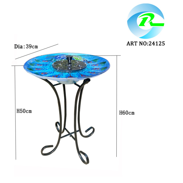 Stained Glass Birdbath Solar Water Fountain Peacock Design Birdbath Solar Water Feature,Stained Glass Birdbath Solar Water Fountain Peacock Design Birdbath Solar Water Feature,Quanzhou Rich Green Technology Co.,Ltd.