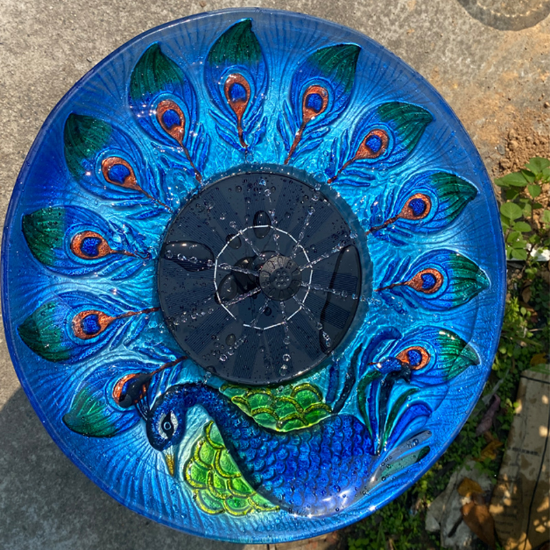 Stained Glass Birdbath Solar Water Fountain Peacock Design Birdbath Solar Water Feature,Stained Glass Birdbath Solar Water Fountain Peacock Design Birdbath Solar Water Feature,Quanzhou Rich Green Technology Co.,Ltd.