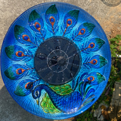Stained Glass Birdbath Solar Water Fountain Peacock Design Birdbath Solar Water Feature,Stained Glass Birdbath Solar Water Fountain Peacock Design Birdbath Solar Water Feature,Quanzhou Rich Green Technology Co.,Ltd.