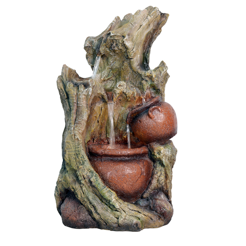 Outdoor Trunk Log Pot Water Fountain Polyresin Garden Water Feature-Fountain Manufacturer in China,Polyresin Trunk Log Pot Water Fountain-Fountain Manufacturer in China,Quanzhou Rich Green Technology Co.,Ltd.