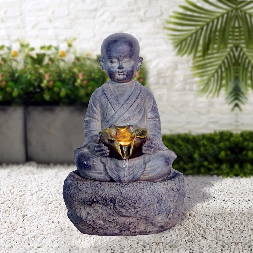 ZEN Buddha Young Asian Monk Fountain Water Feature
