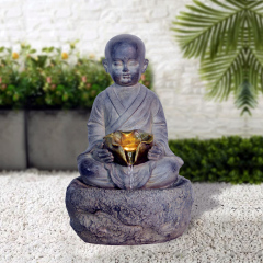 ZEN Buddha Young Asian Monk Fountain Water Feature