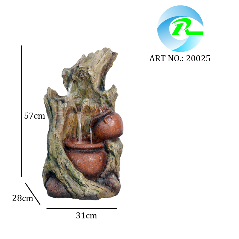 Outdoor Trunk Log Pot Water Fountain Polyresin Garden Water Feature-Fountain Manufacturer in China,Polyresin Trunk Log Pot Water Fountain-Fountain Manufacturer in China,Quanzhou Rich Green Technology Co.,Ltd.
