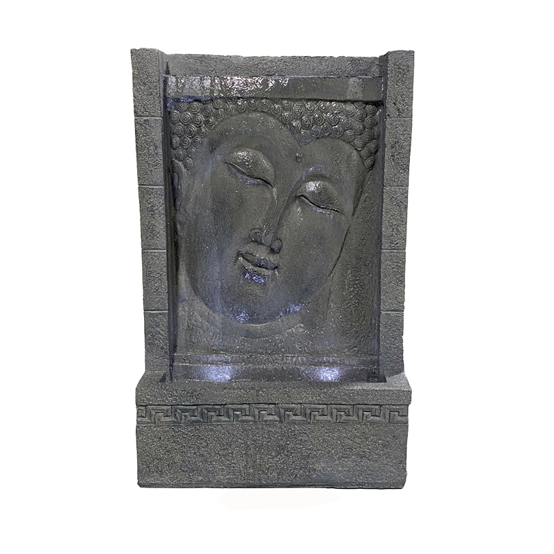 Modern Stone Effect Buddha Wall Water Flow Fountain Contemporary Wall Buddha Water Feature