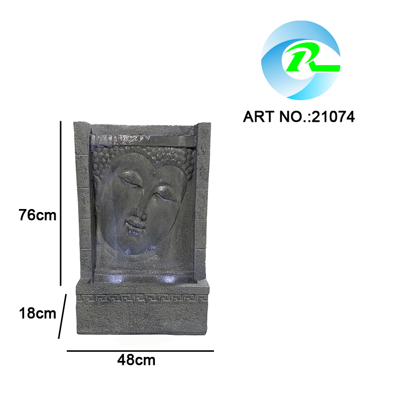 Modern Stone Effect Buddha Wall Water Flow Fountain Contemporary Wall Buddha Water Feature