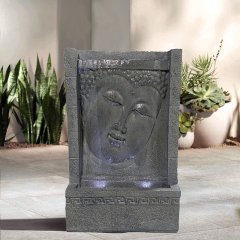 Modern Stone Effect Buddha Wall Water Flow Fountain Contemporary Wall Buddha Water Feature