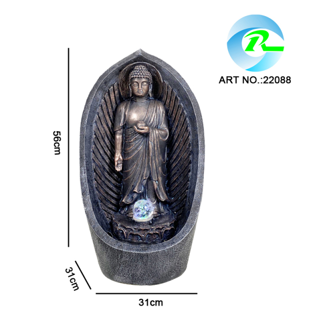 Standing Buddha Fountain Spinning Ball Water Flow Buddha Water Feature,Standing Buddha Fountain Spinning Ball Water Flow Buddha Water Feature,Quanzhou Rich Green Technology Co.,Ltd.