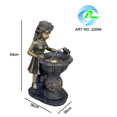 Kid with Frog Garden Fountain – Vintage Resin Outdoor Water Feature with LED Lights-Fountain manufacturer in China,Kid with Frog Fountain Polyresin Water Feature manufacturer China,Quanzhou Rich Green Technology Co.,Ltd.