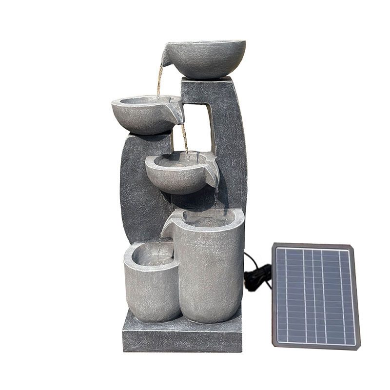 Solar Powered Modern Cascading Bowls Water Fall Fountain Contemporary Water Feature Fountain Manufacturer and Supplier,Solar Modern Fountain Polyresin Water Feature Manufacturer,Quanzhou Rich Green Technology Co.,Ltd.