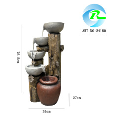 Solar Powered Stacked Bowls Wood Trunk Log Water Fall Fountain With Rechargeable Battery For Day and Night,Solar Powered Stacked Bowls Wood Log Water Fall Fountain,Quanzhou Rich Green Technology Co.,Ltd.