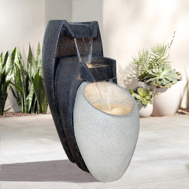 Modern Grante Stone Effect Cascading Water Flow Fountain Contemporary Outdoor Tier Water Feature,Modern Grante Stone Effect Cascading Water Flow Fountain Contemporary Outdoor Tier Water Feature,Quanzhou Rich Green Technology Co.,Ltd.