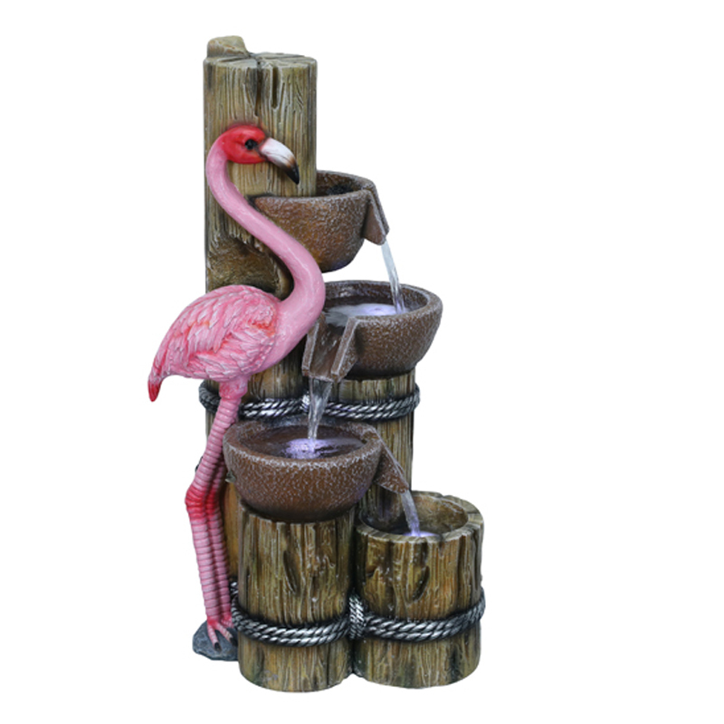 Flamingo Wood Log Stacked Bowls Fountain Flamingo Cascading Bowls Tiered Water Flow Water Feature,Flamingo Wood Log Stacked Bowls Fountain Flamingo Cascading Bowls Tiered Water Flow Water Feature,Quanzhou Rich Green Technology Co.,Ltd.