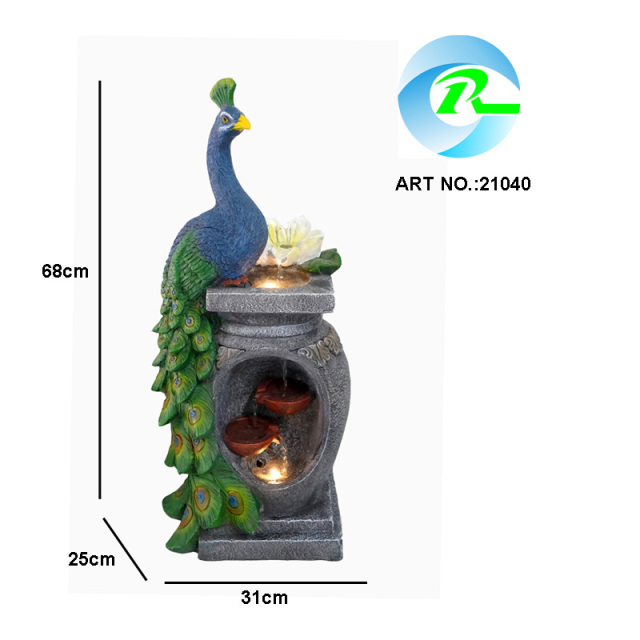 Pedestal Peacock Fountain Cascading Water Fall Water Feature,Pedestal Peacock Fountain Cascading Water Fall Water Feature,Quanzhou Rich Green Technology Co.,Ltd.