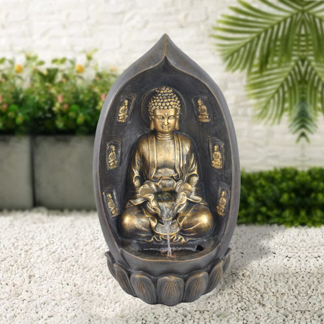 Sitting Buddha Lotus Water Fall Fountain Lotus Pedestal Meditation Buddha Water Feature,Sitting Buddha Lotus Water Fall Fountain Lotus Pedestal Meditation Buddha Water Feature,Quanzhou Rich Green Technology Co.,Ltd.