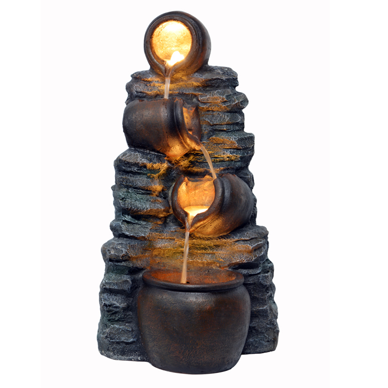 Stacked Pots and Jugs Cascading Flow Fountain 4-Tiered Pots and Stone Water Feature,Stacked Pots and Jugs Cascading Flow Fountain 4-Tiered Pots and Stone Water Feature,Quanzhou Rich Green Technology Co.,Ltd.