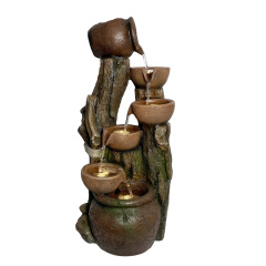 Stacked Pots and Jugs Wood log Fountain Cascading Jugs and bowls Water Feature,Stacked Pots and Jugs Wood log Fountain Cascading Jugs and bowls Water Feature,Quanzhou Rich Green Technology Co.,Ltd.