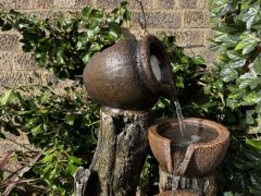 Stacked Pots and Jugs Wood log Fountain Cascading Jugs and bowls Water Feature,Stacked Pots and Jugs Wood log Fountain Cascading Jugs and bowls Water Feature,Quanzhou Rich Green Technology Co.,Ltd.