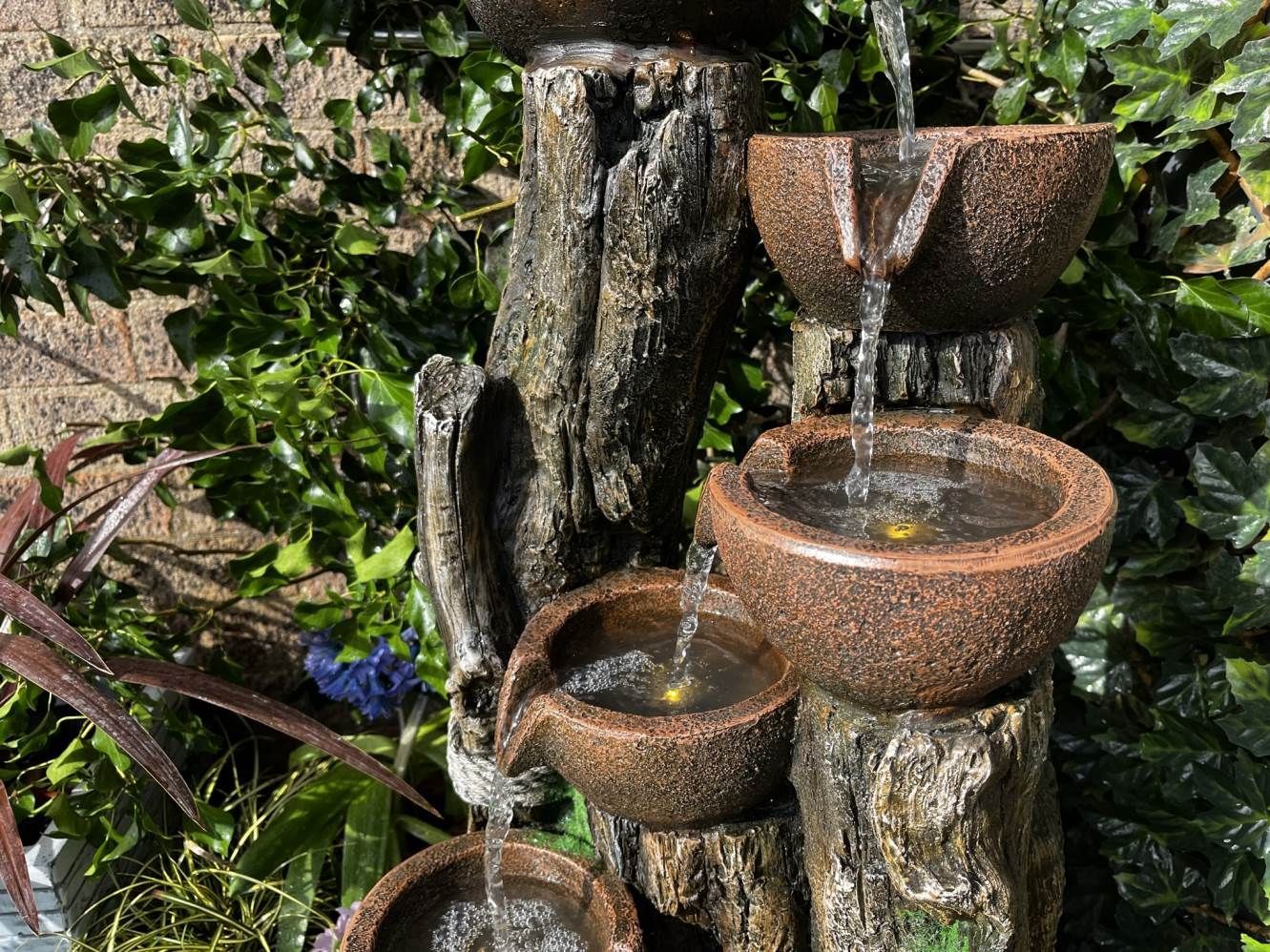 Stacked Pots and Jugs Wood log Fountain Cascading Jugs and bowls Water Feature,Stacked Pots and Jugs Wood log Fountain Cascading Jugs and bowls Water Feature,Quanzhou Rich Green Technology Co.,Ltd.