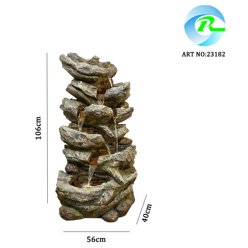 6-Tier Wood Log Cascading Water Feature Woodland Multi-tier Water Fountain with LED for Outdoor use,6-Tier Wood Log Cascading Water Feature Woodland Multi-tier Water Fountain with LED for Outdoor use,Quanzhou Rich Green Technology Co.,Ltd.