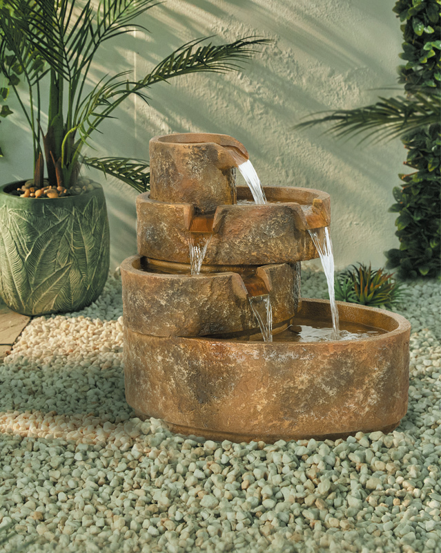 Granite Stone Cascading Water Fall Fountain Tiered Blade Water Fall Water Feature