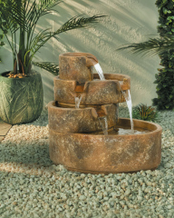 Granite Stone Cascading Water Fall Fountain Tiered Blade Water Fall Water Feature