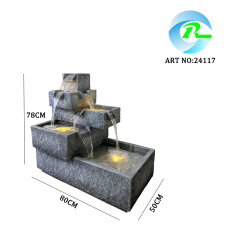 Modern Geometric Granite Stone Cascading Water Fall Fountain Contemporary Stone Granite Blade Water Fall Water Feature
