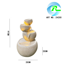 Modern Textured Granite Stacked Pots and Bowls Fountain Contemporary Tiered Bowls Water Feature for Indoor and Outdoor use