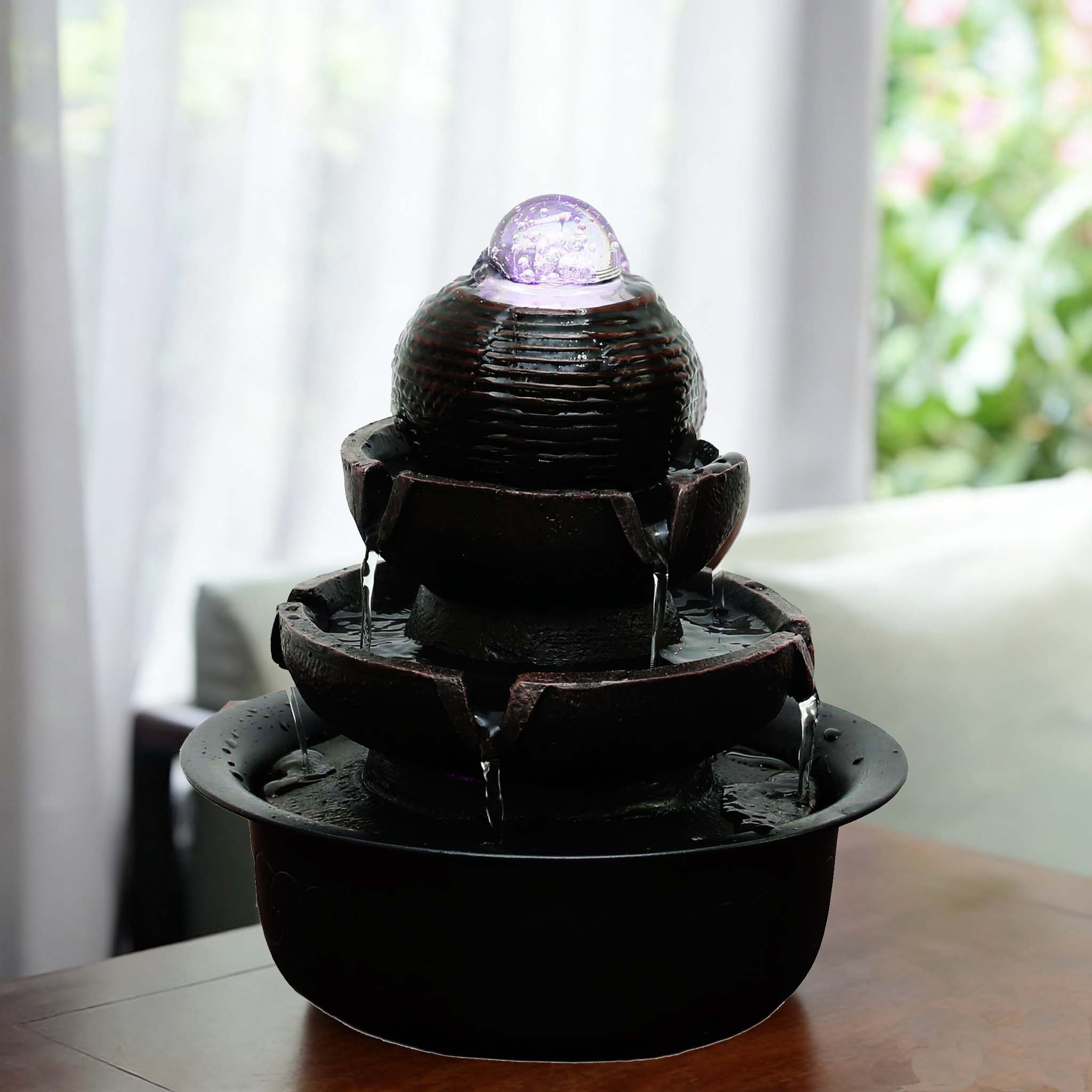 Spinning Ball Tiered Water Fountain Modern Deisgn Indoor Trickling Water Flow Water Feature,Spinning Ball Tiered Water Fountain Modern Deisgn Indoor Trickling Water Flow Water Feature  | Polyresin Metal Water Feature Fountain Manufacturer,Quanzhou Rich Green Technology Co.,Ltd.