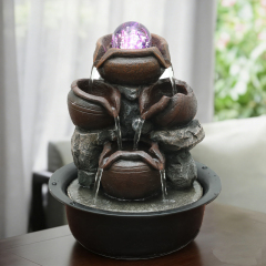 Spinning Ball Stacked Pots Water Fountain Cascading Water Feature,Spinning Ball Stacked Pots Water Fountain Cascading Water Feature  | Polyresin Metal Water Feature Fountain Manufacturer,Quanzhou Rich Green Technology Co.,Ltd.