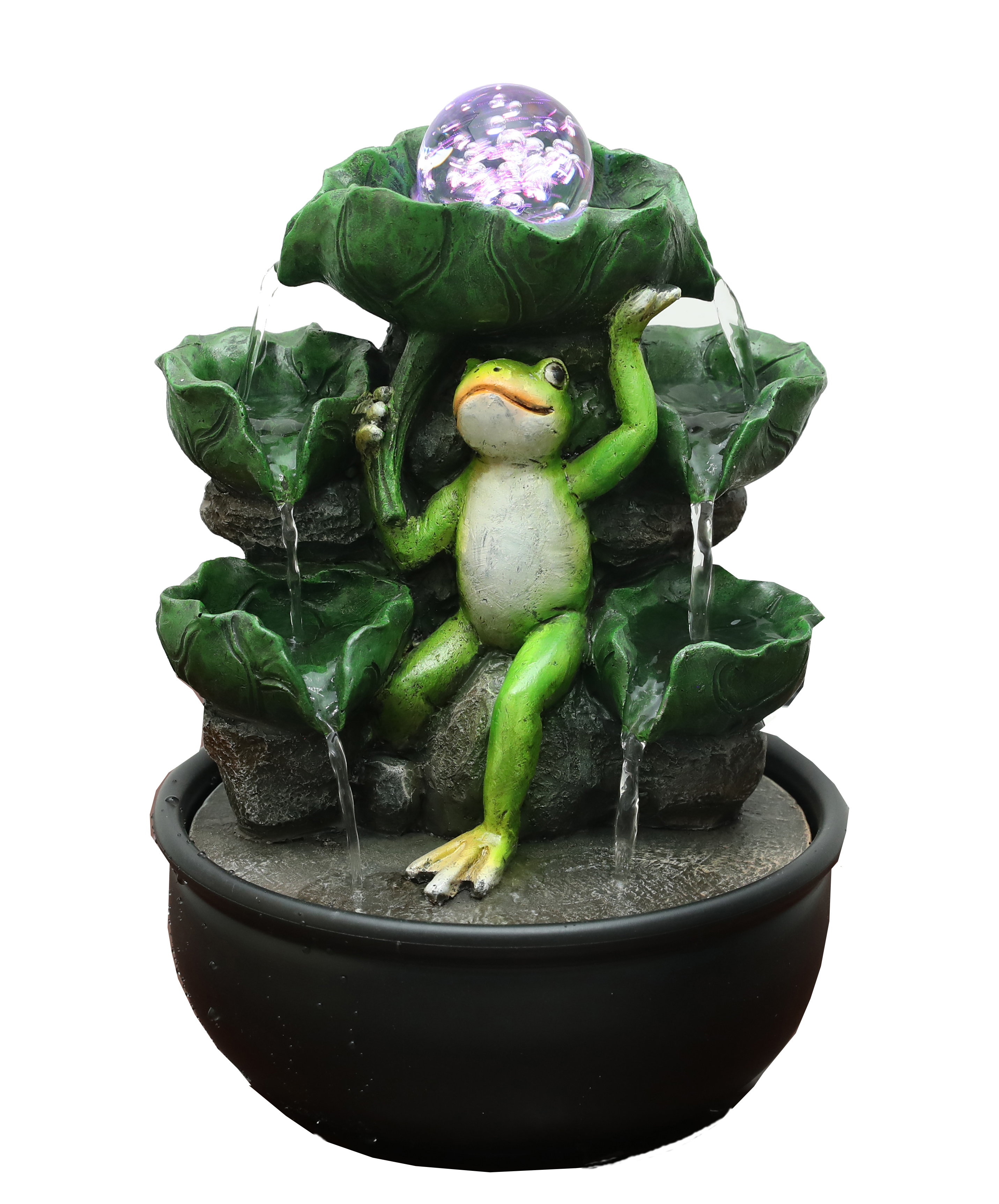 Indoor Tabletop Spinning Ball Frog Fountain Cascading Lotus Water Flow Water Feature,Indoor Tabletop Spinning Ball Frog Fountain Cascading Lotus Water Flow Water Feature,Quanzhou Rich Green Technology Co.,Ltd.
