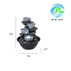 Indoor Tabletop Stacked Pots Bowls Fountain Cascading Rock Water Feature | Polyresin Fountain Manufacturer and Supplier,Indoor Tabletop Pot Bowl Fountain Water Feature Manufacturer Supplier,Quanzhou Rich Green Technology Co.,Ltd.
