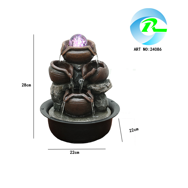 Spinning Ball Stacked Pots Water Fountain Cascading Water Feature,Spinning Ball Stacked Pots Water Fountain Cascading Water Feature  | Polyresin Metal Water Feature Fountain Manufacturer,Quanzhou Rich Green Technology Co.,Ltd.