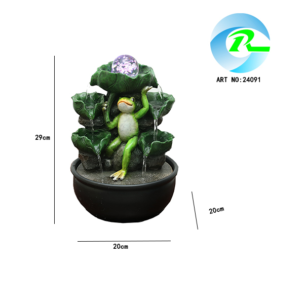 Indoor Tabletop Spinning Ball Frog Fountain Cascading Lotus Water Flow Water Feature,Indoor Tabletop Spinning Ball Frog Fountain Cascading Lotus Water Flow Water Feature,Quanzhou Rich Green Technology Co.,Ltd.