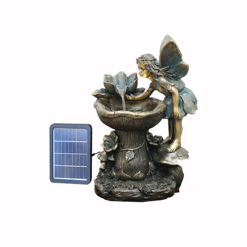 Solar Resin Fairy Fountain Manufacturer | Custom Garden Water Feature Supplier,Solar Resin Fairy Fountain with LED Light | Garden Fountain Supplier,Quanzhou Rich Green Technology Co.,Ltd.