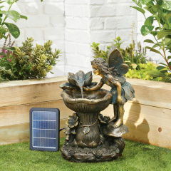 Solar Resin Fairy Fountain Manufacturer | Custom Garden Water Feature Supplier,Solar Resin Fairy Fountain with LED Light | Garden Fountain Supplier,Quanzhou Rich Green Technology Co.,Ltd.