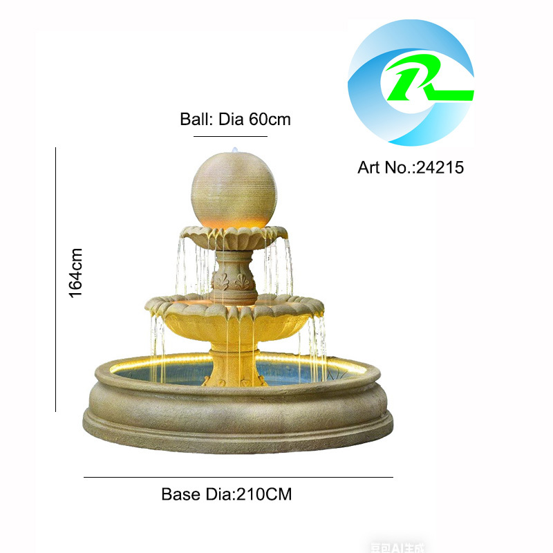 Customized Tiered Waterfall Water Feature Garden Centerpiece Water Fountain For Garden and Patio-Fountain Manufacturer in China,Grand Floor Tier Waterfall Fountain Garden Water Feature Manufacturer,Quanzhou Rich Green Technology Co.,Ltd.