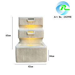 3-Tier Ribbed Sandstone Effect Wall Water Feature with Subtle LED Lights| Polyresin Water Feature Manufacturer and Supplier,Sandstone Effect Wall Fountain With LED| Polyresin Fountain Supplier,Quanzhou Rich Green Technology Co.,Ltd.