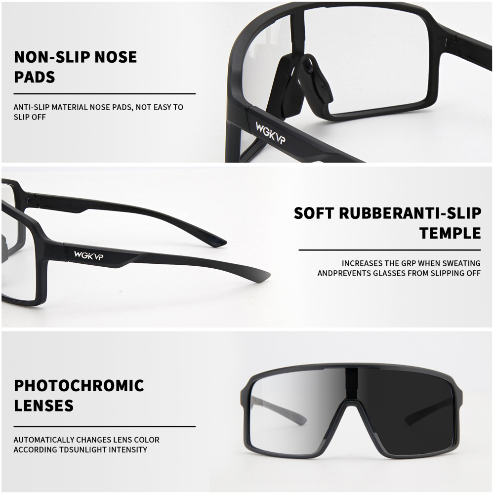 WGKVP PC Photochromic Cycling Sunglasses