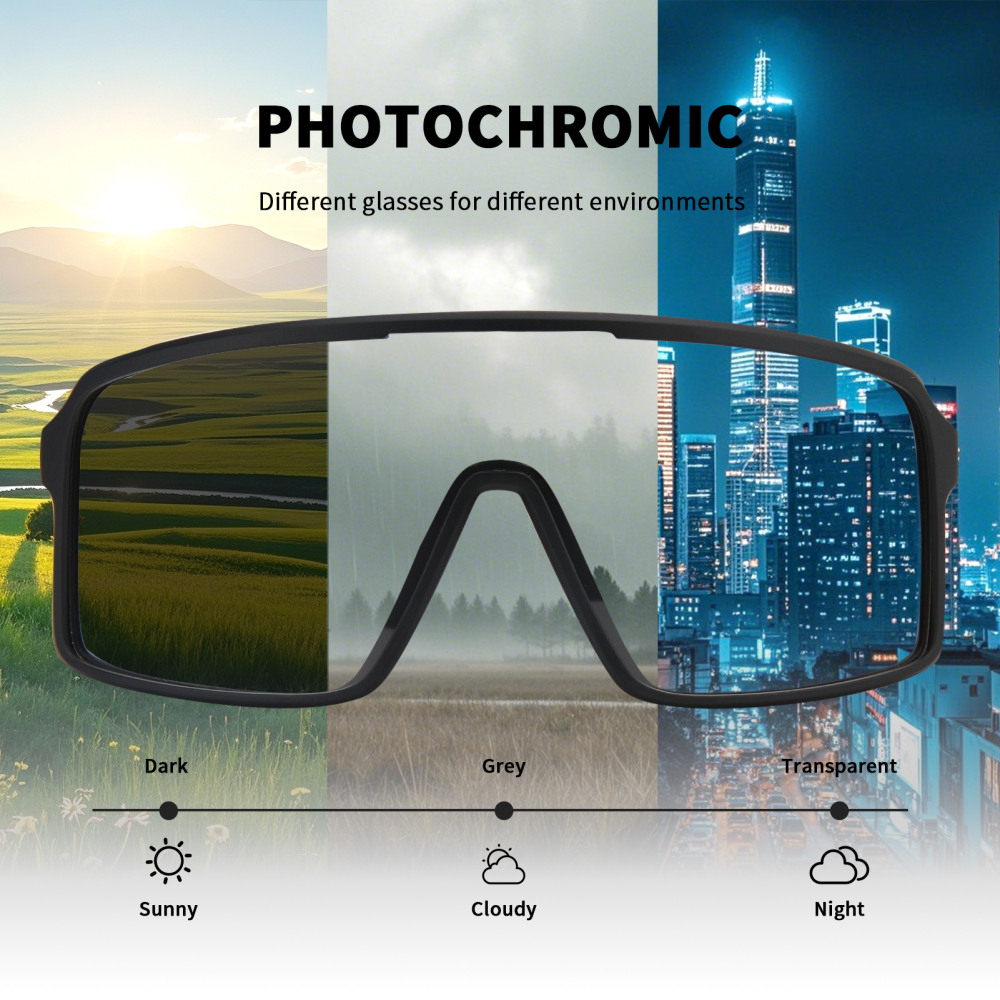 WGKVP PC Photochromic Cycling Sunglasses